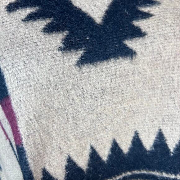 Lucky Brand sweater poncho one size aztec Vintage turtle neck‎ western wool - Picture 14 of 14